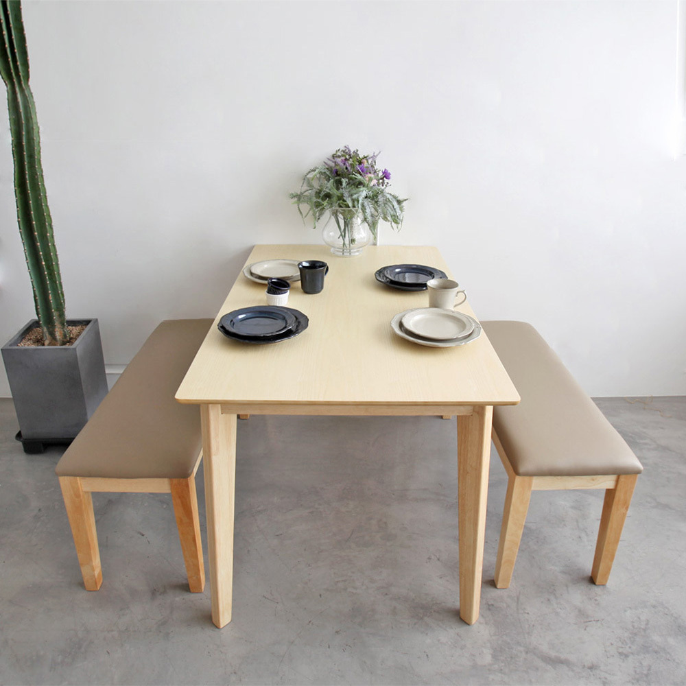 에리나 4인용 1200 원목 식탁테이블+벤치의자세트
