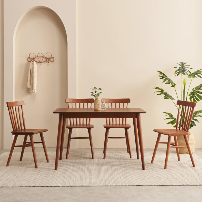 아이코코 원목 4인용 식탁 테이블 의자 세트 1200